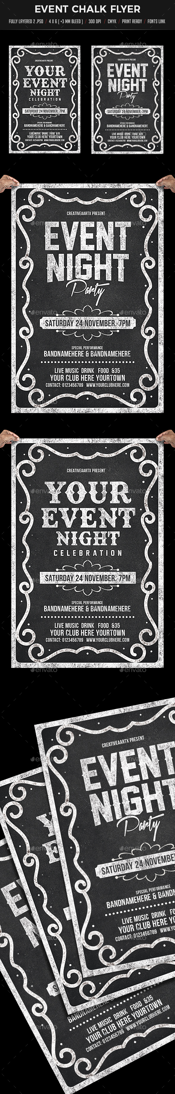 Event Chalk Flyer - Flyers Print Templates