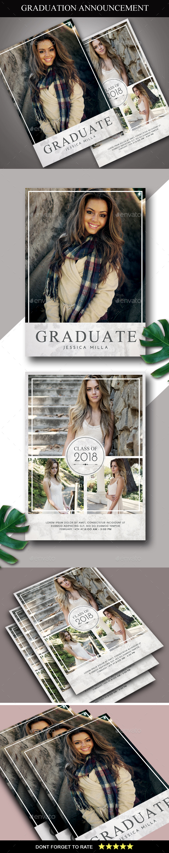 Graduation Announcement Card - Cards & Invites Print Templates