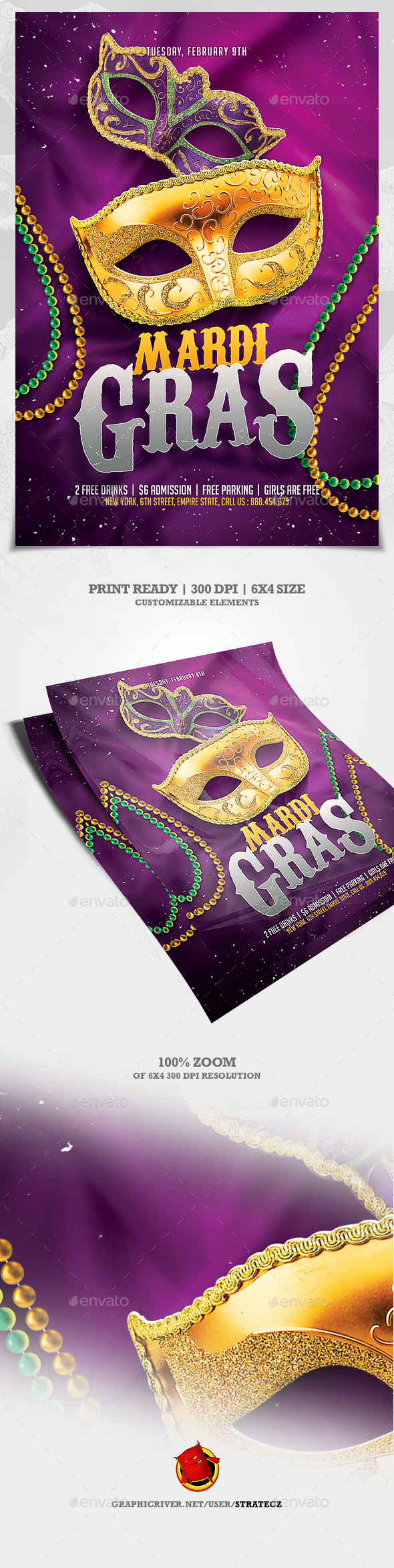 Mardi Gras Flyer - Print Templates
