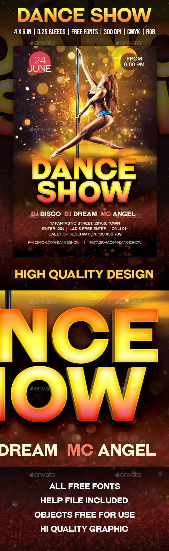 Dance Show - Flyers Print Templates