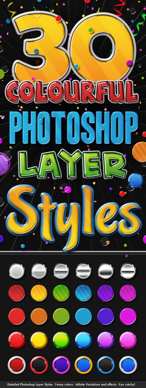 Big Pack of Colourful 3D Layer Styles - Text Effects Styles