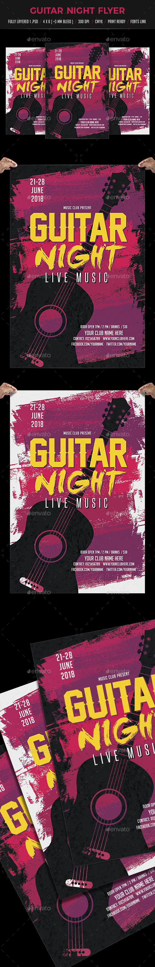 Guitar Night Flyer - Events Flyers