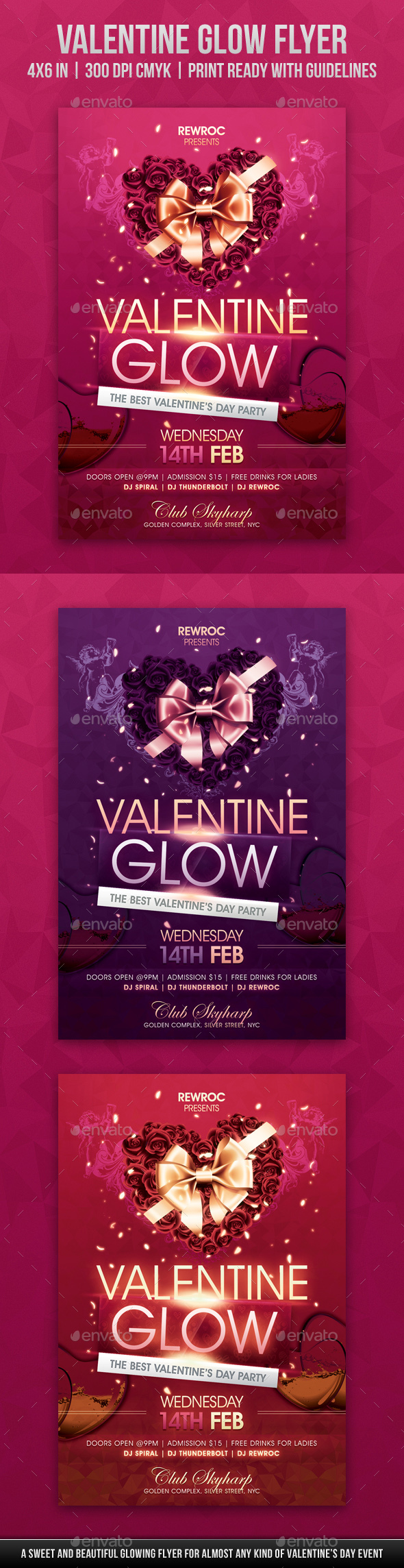Valentine Glow Flyer - Holidays Events