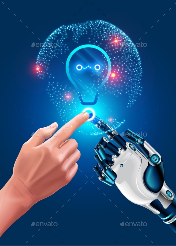Human Hand Touches Robot Hand - Computers Technology