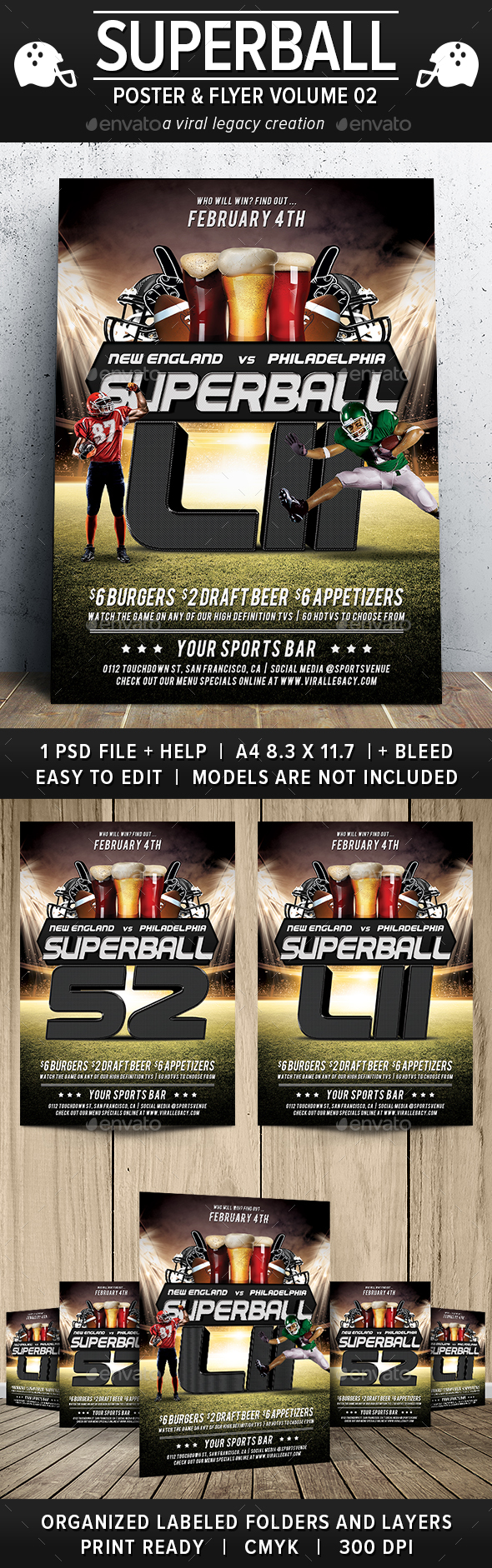 Superball Football Poster / Flyer V02 - Sports Events