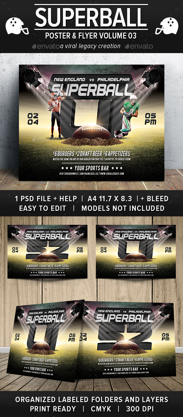 Superball Football Poster / Flyer V03 - Sports Events