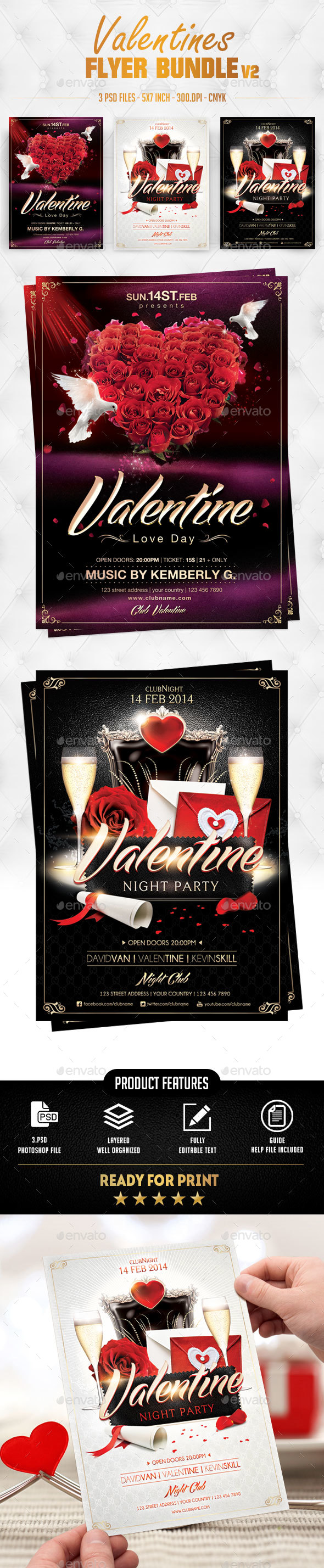 Valentines Flyer Bundle v2 - Events Flyers