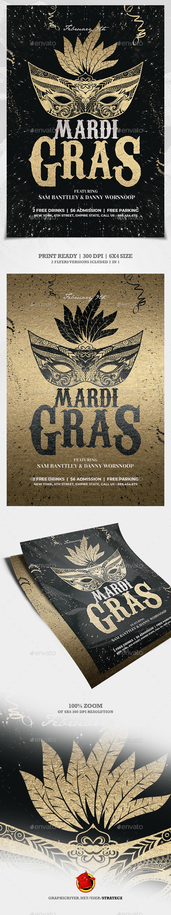 Mardi Gras Flyer - Events Flyers