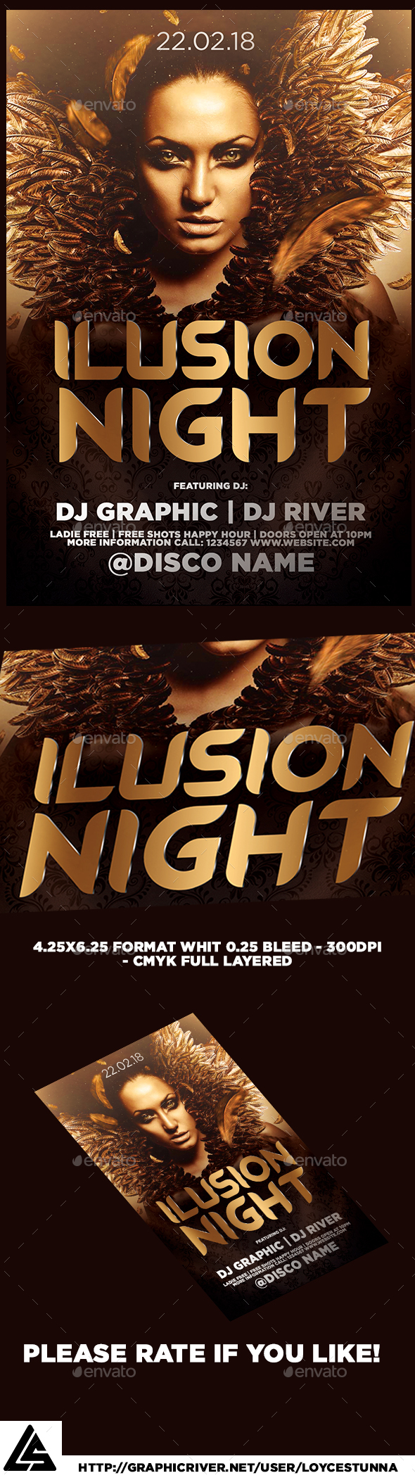 Ilusion Night Flyer Template - Print Templates