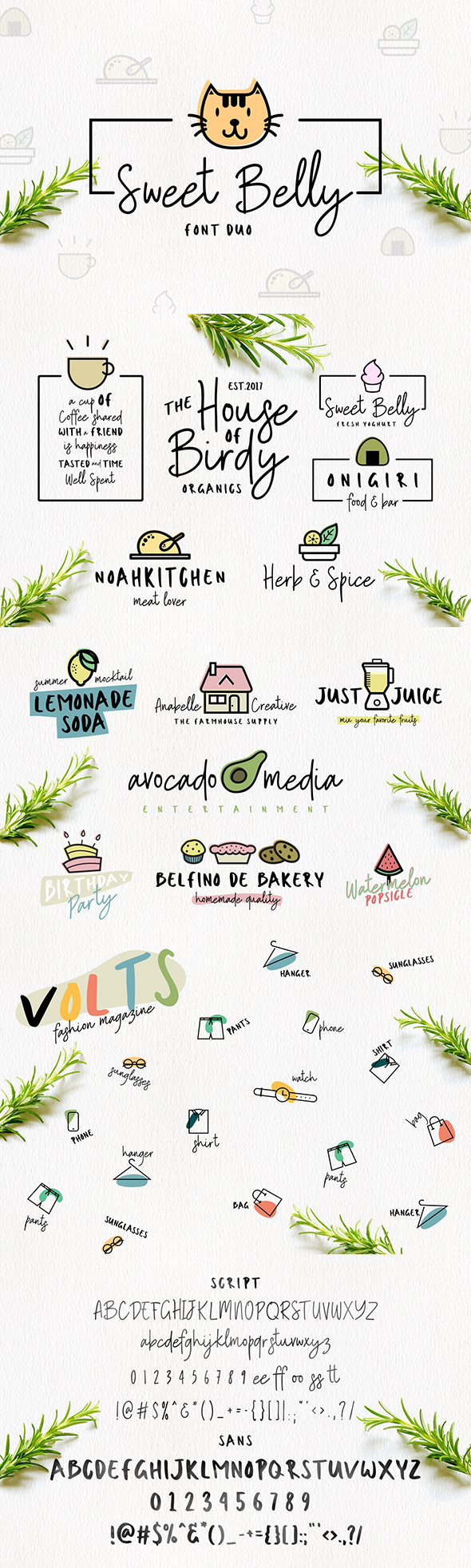 Sweet Belly | Font Duo - Script Fonts