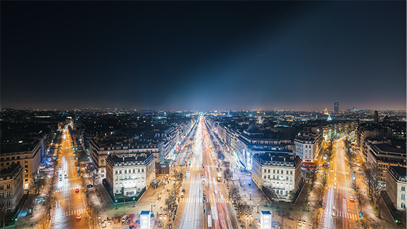 Paris, France - The Champs Elysées at Night