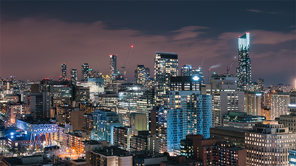 Toronto's Midtown at Night as Seen from the Downtown