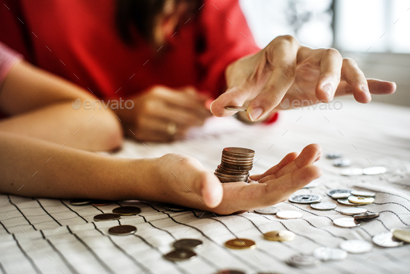 Kid earning money for future - Stock Photo - Images