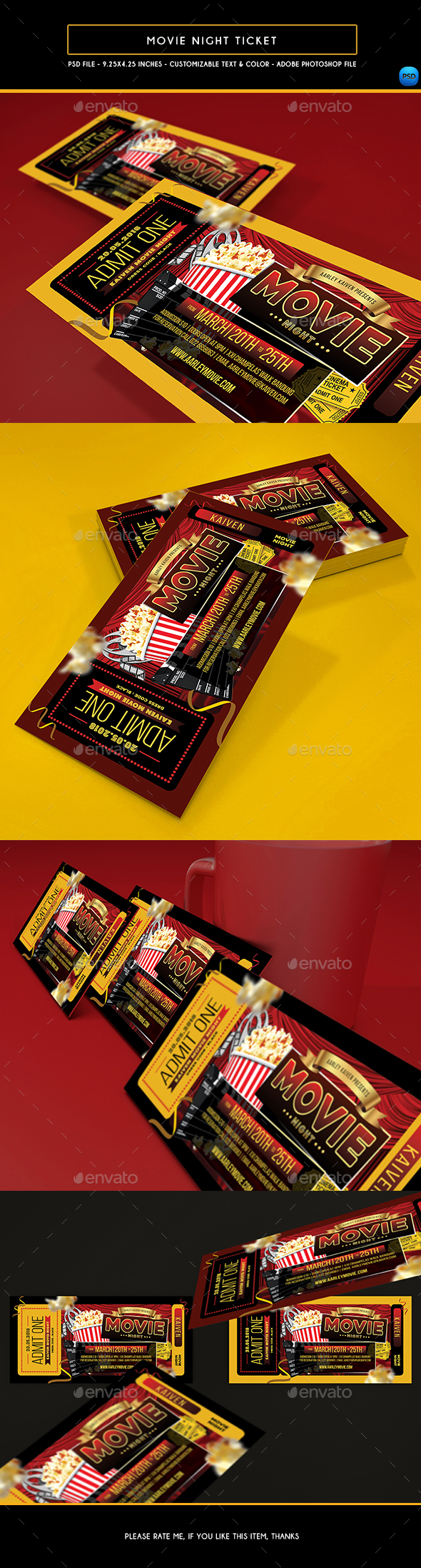Movie Night Ticket - Events Flyers