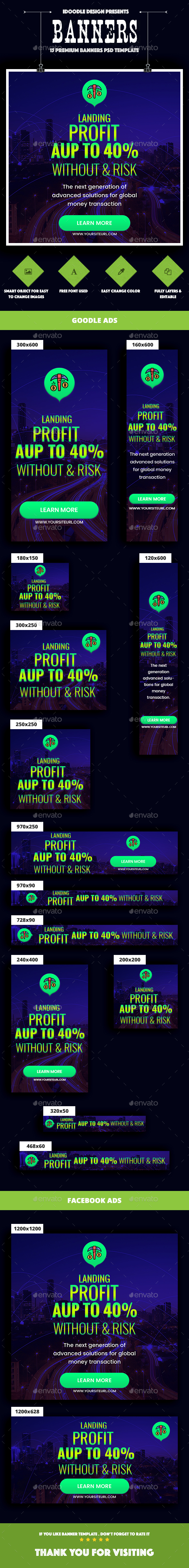 Cryptocurrency Banners Ad - Banners & Ads Web Elements