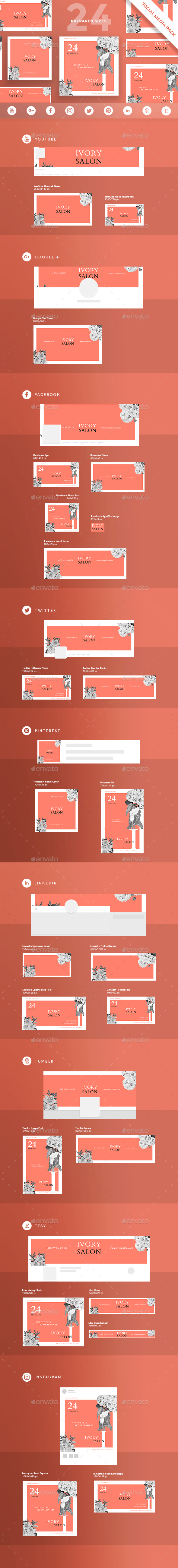Ivory Salon Social Media Pack - Miscellaneous Social Media