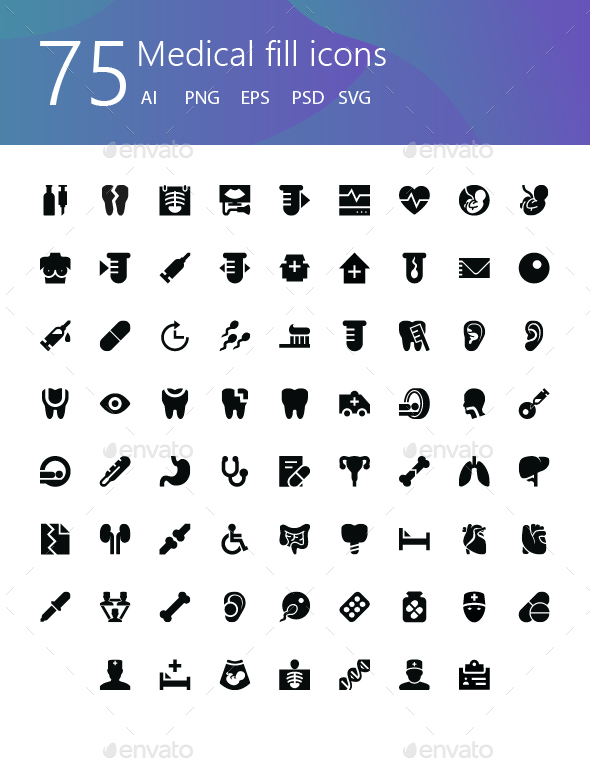 70 Medical fill icons - Web Icons