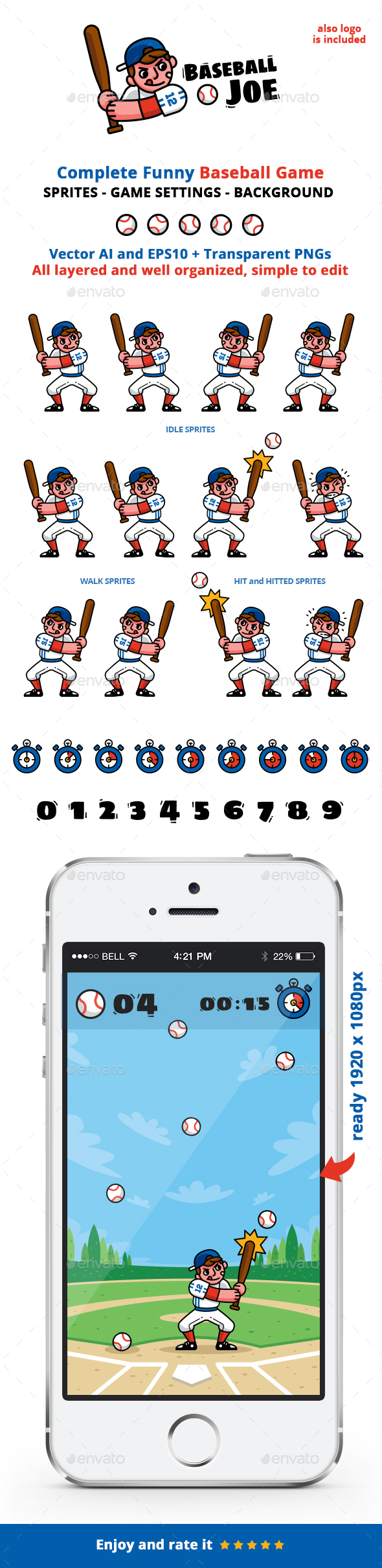 Baseball Joe Game Asset - Game Kits Game Assets