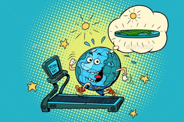 Earth on the Treadmill Dream to Lose - Sports/Activity Conceptual