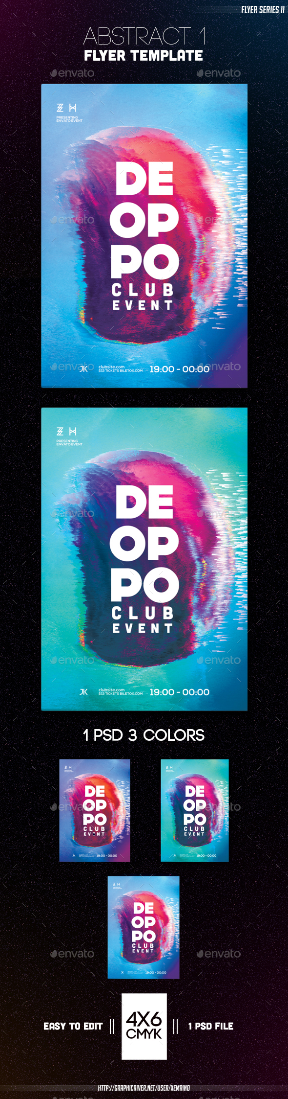 Abstract 1 Flyer Template - Clubs & Parties Events