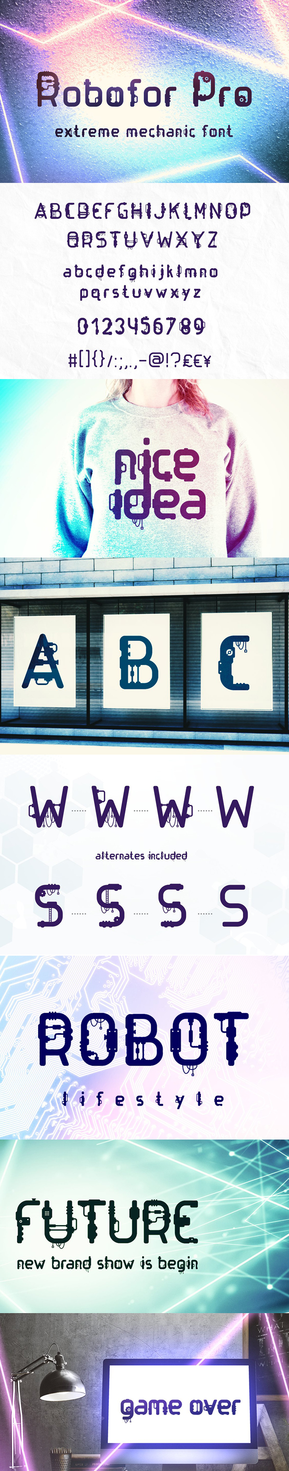 Robofor Pro Font - Futuristic Decorative