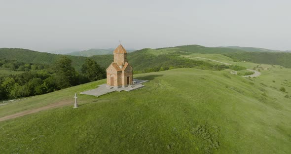 Medieval Saint George church located in the sunny Didgori Valley area. alt