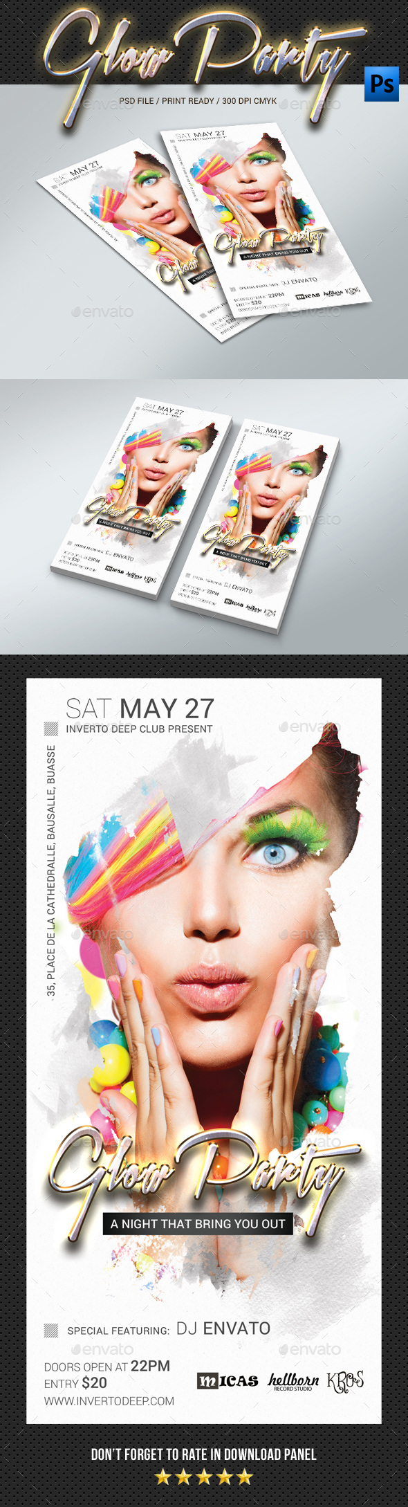 DL Glow Party Flyer - Clubs & Parties Events