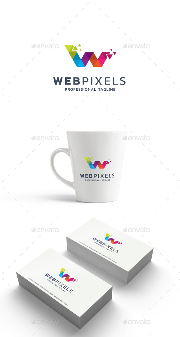 Letter W - Web Pixels Logo - Letters Logo Templates