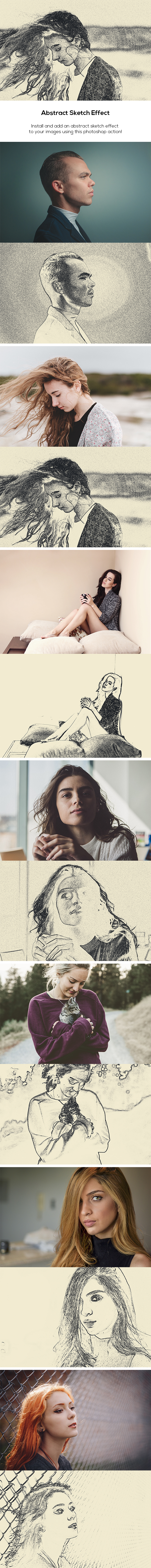 Abstract Sketch Effect - Photo Effects Actions