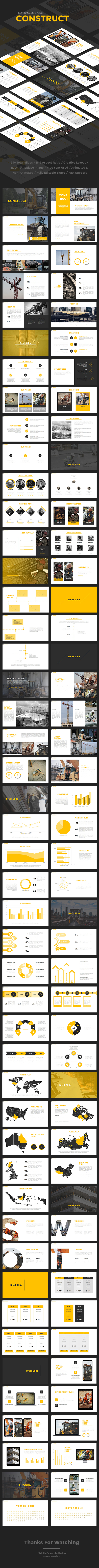 Construct - Construction GoogleSlides Template - Google Slides Presentation Templates