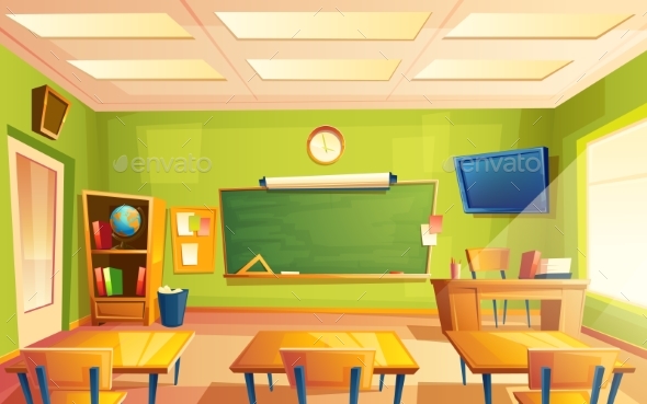 Vector School Classroom Interior - Miscellaneous Vectors