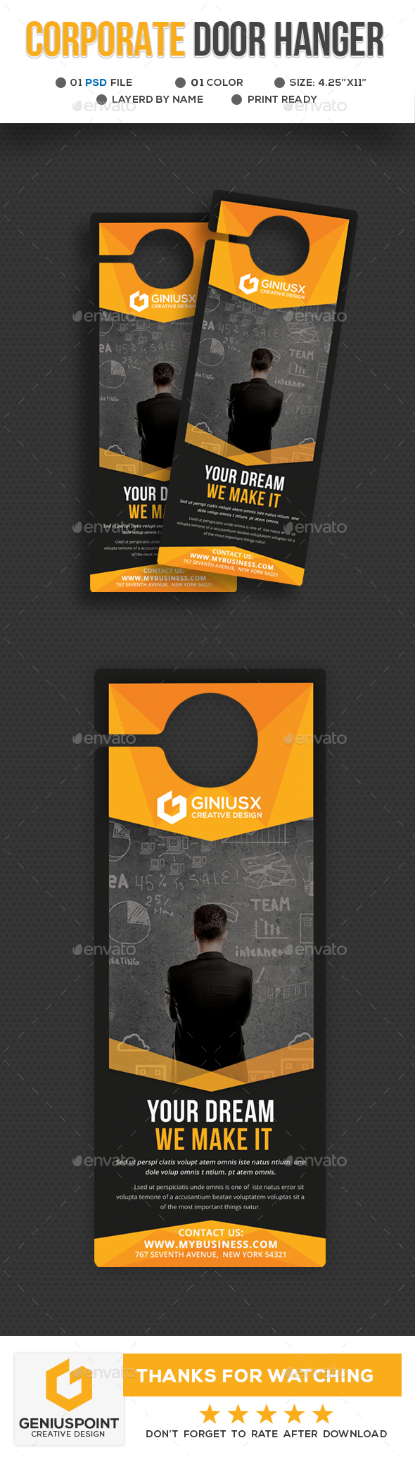 Corporate Door Hanger Template - Miscellaneous Print Templates