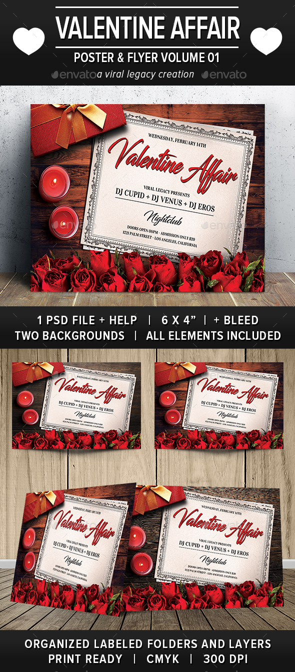 Valentine Affair Poster / Flyer V01 - Clubs & Parties Events