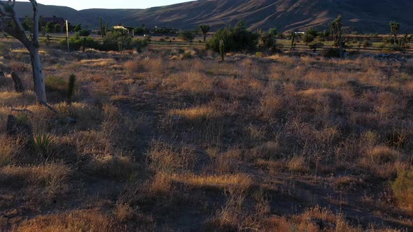 Drone Shot over the Desert and Pioneertown Sign alt