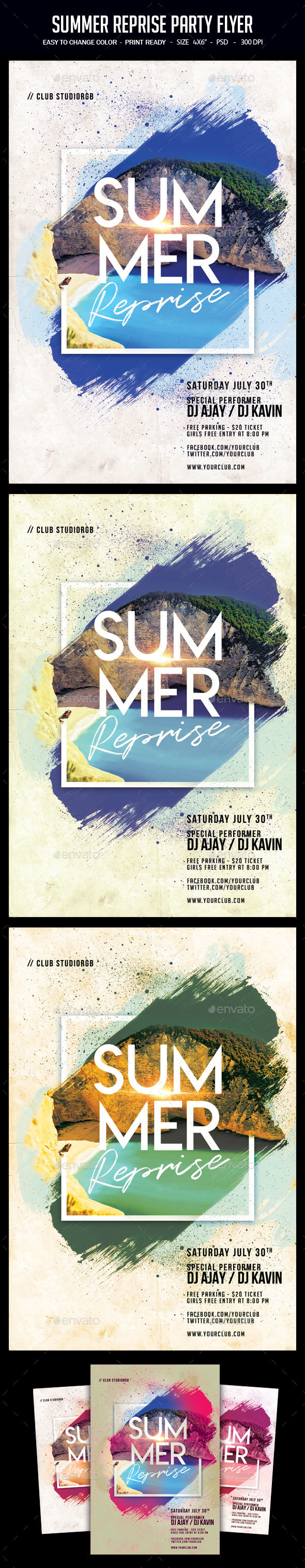 Summer Reprise Party Flyer - Clubs & Parties Events