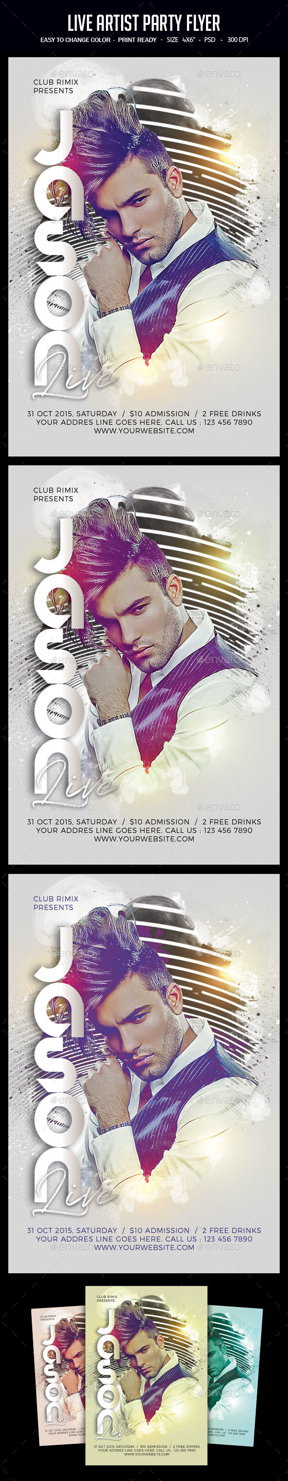 Live Artist Party Flyer - Clubs & Parties Events