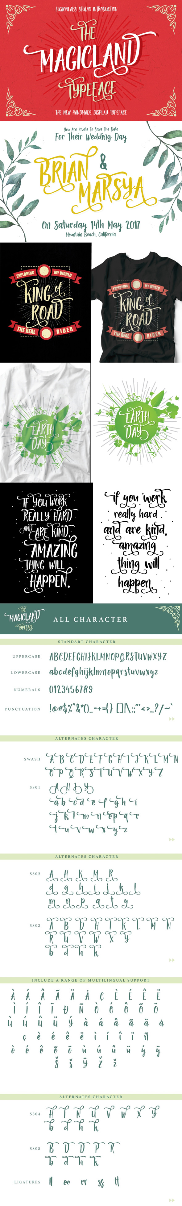The Magicland Typeface - Handwriting Fonts