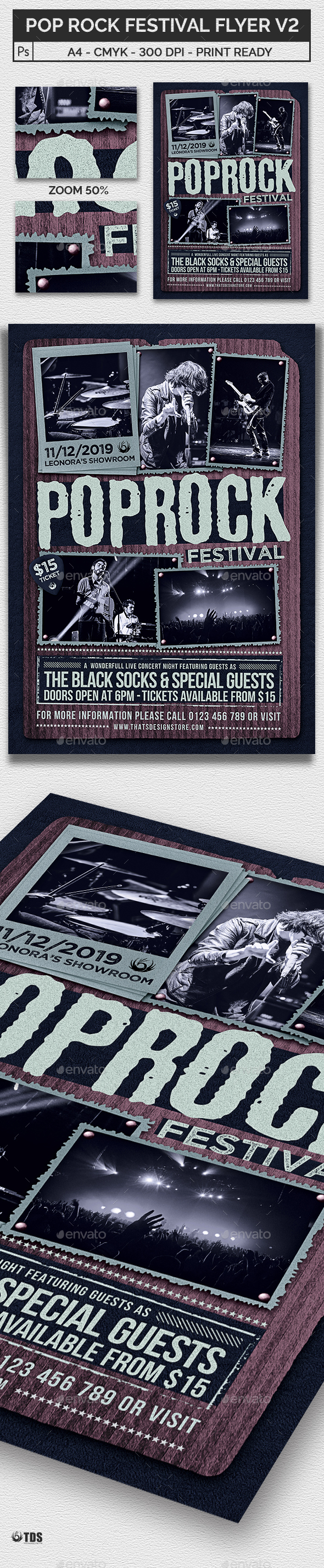 Pop Rock Festival Flyer Template V2 - Concerts Events