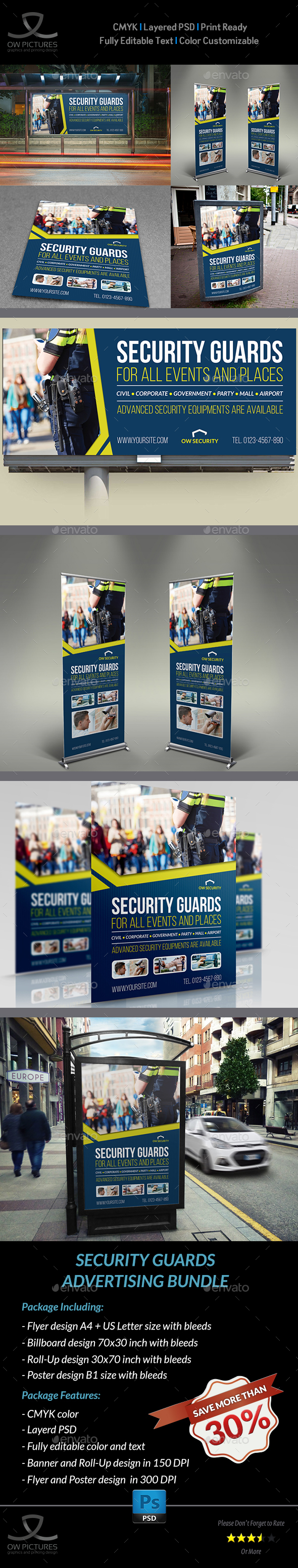 Security Guards Advertising Template - Signage Print Templates
