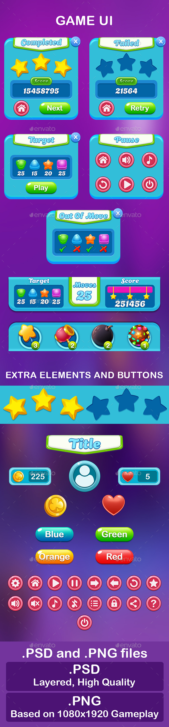 Game GUI - User Interfaces Game Assets