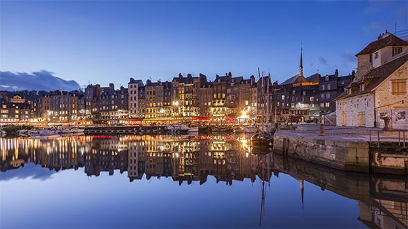 Honfleur, Normandy, France - Day to Night