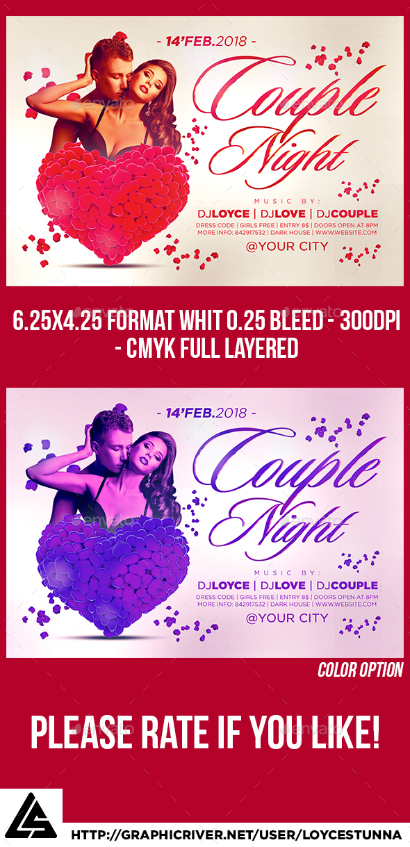 Couple Night Flyer Template - Print Templates