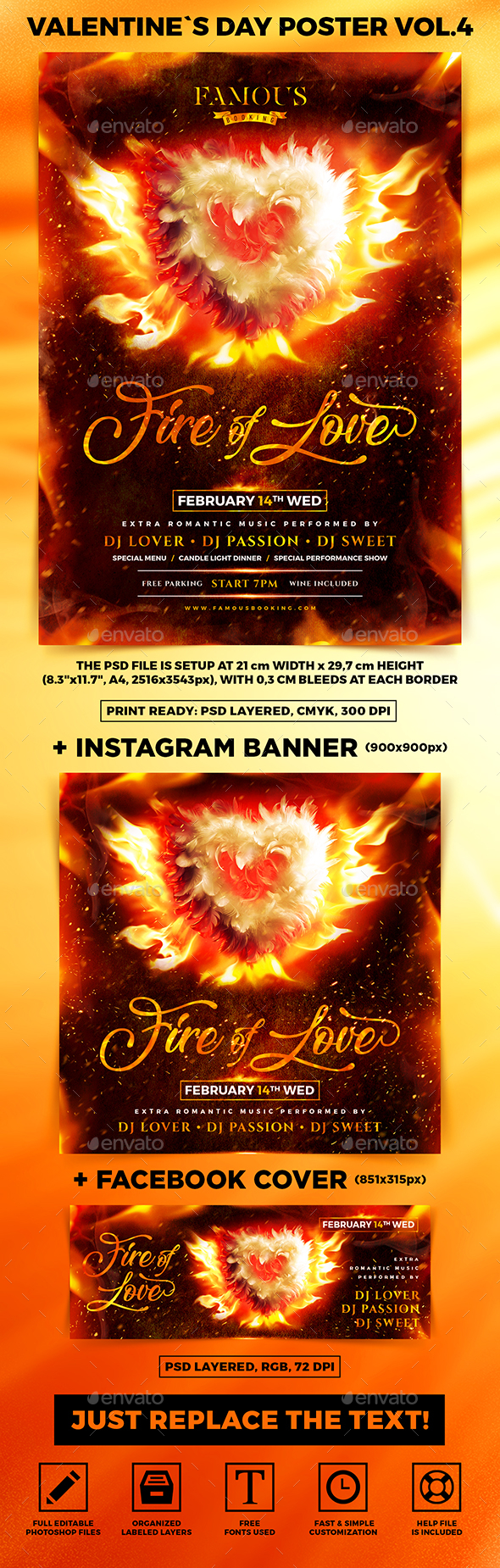 Valentine`s Day Party Poster vol.4 - Holidays Events