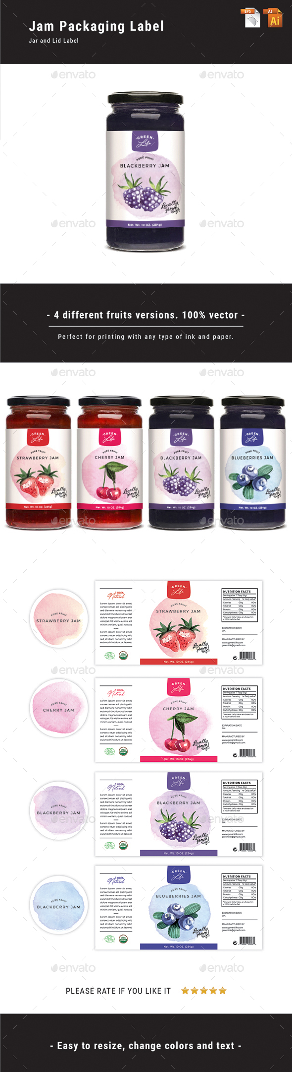 Jam Packaging Label - Packaging Print Templates