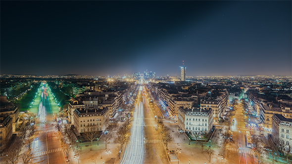 Paris, France - View of The Avenue de la Grande Armee