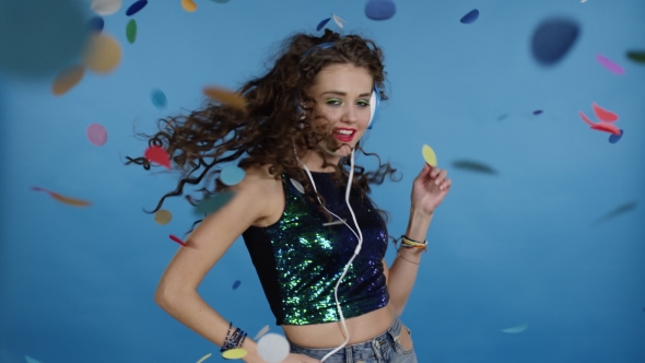 Emotional Woman in Headphones alt