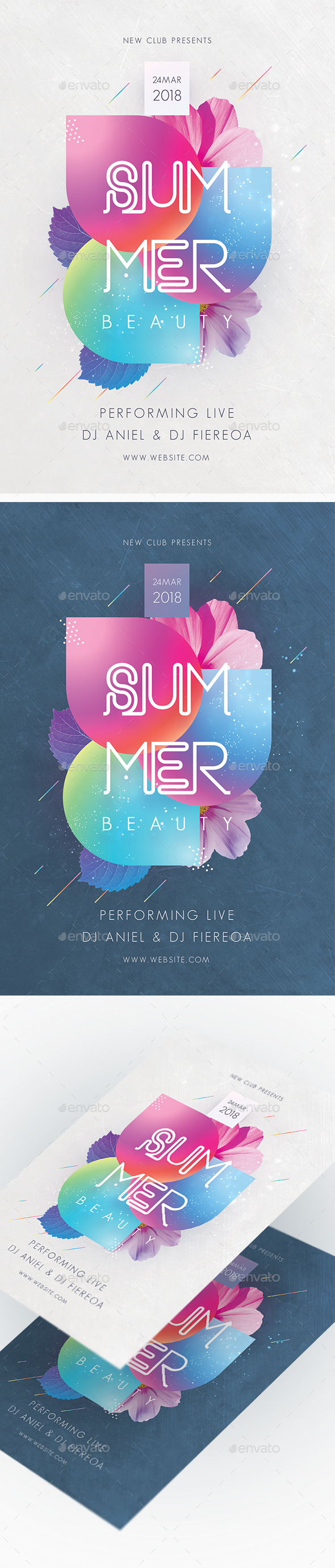Summer Beauty Party Flyer - Clubs & Parties Events