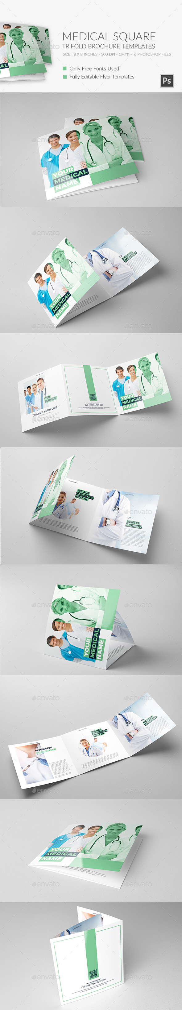 Medical Square Trifold Brochure - Brochures Print Templates