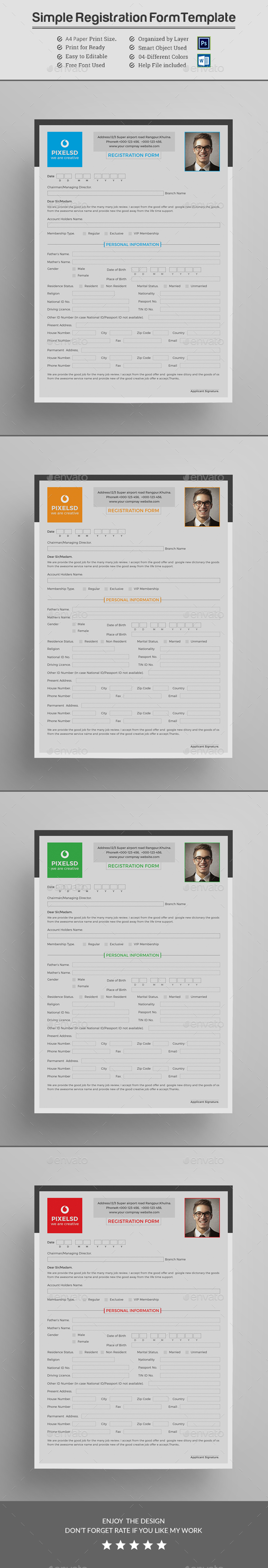 Registration Form - Miscellaneous Print Templates