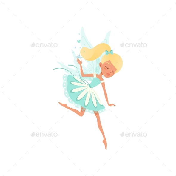 Lovely Fairy in Flying Action. Imaginary Fairytale - People Characters